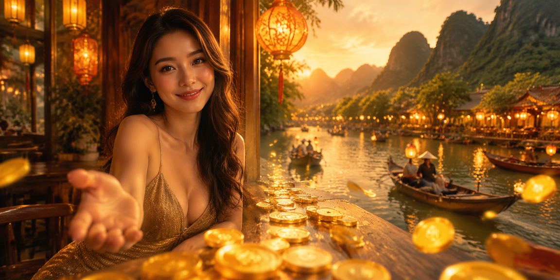 Người chơi tại Hội An thưởng thức cà phê và chơi slot game trực tuyến