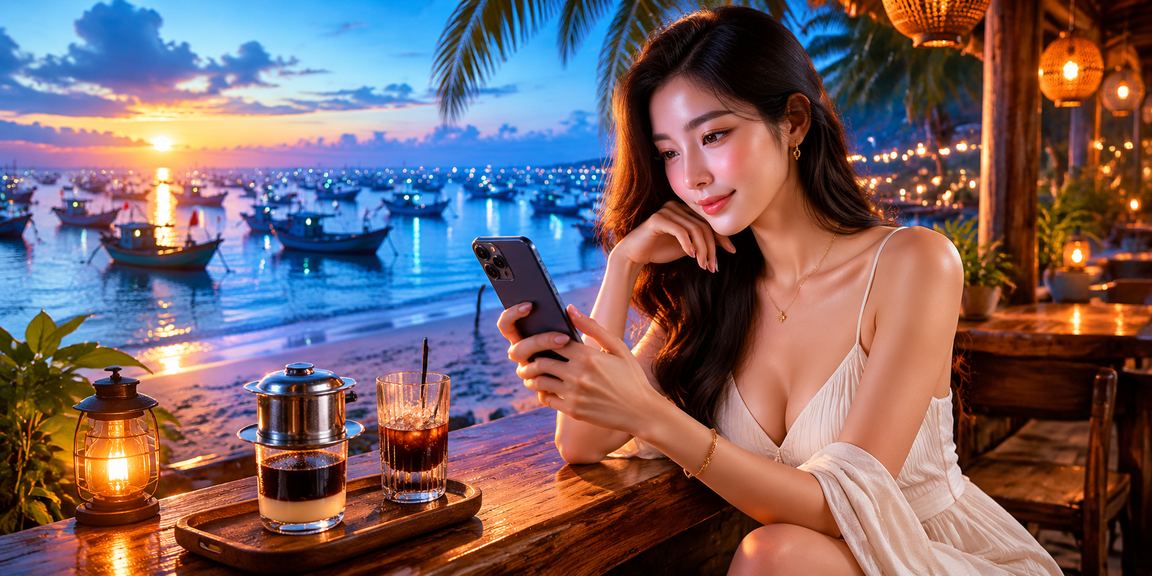 Người chơi tại Mũi Né thưởng thức cà phê và theo dõi kèo thể thao trực tuyến